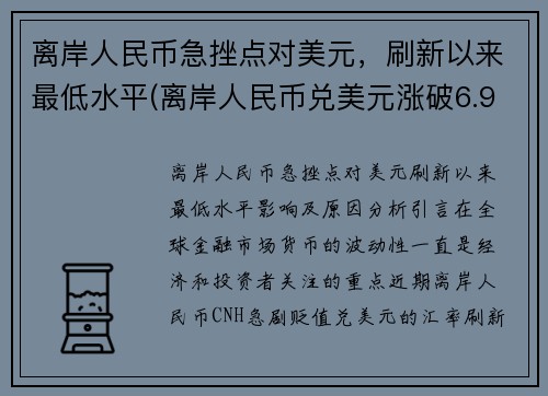 离岸人民币急挫点对美元，刷新以来最低水平(离岸人民币兑美元涨破6.97)