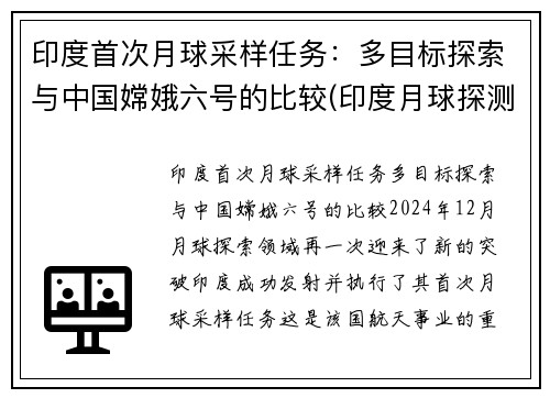 印度首次月球采样任务：多目标探索与中国嫦娥六号的比较(印度月球探测器名字来历)